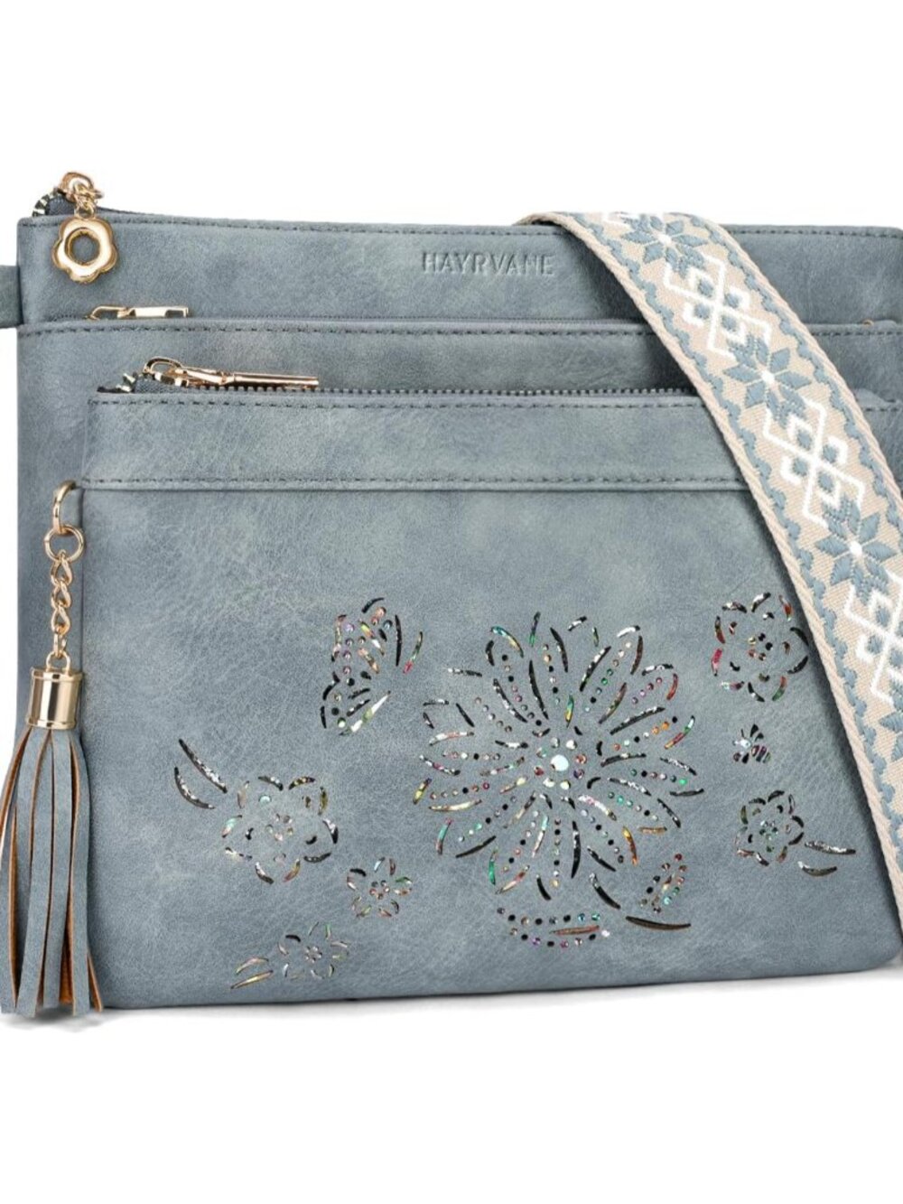 Crossbody Bags for Women Designer Leather Cross Body Purses Multi Pocket Shoulde